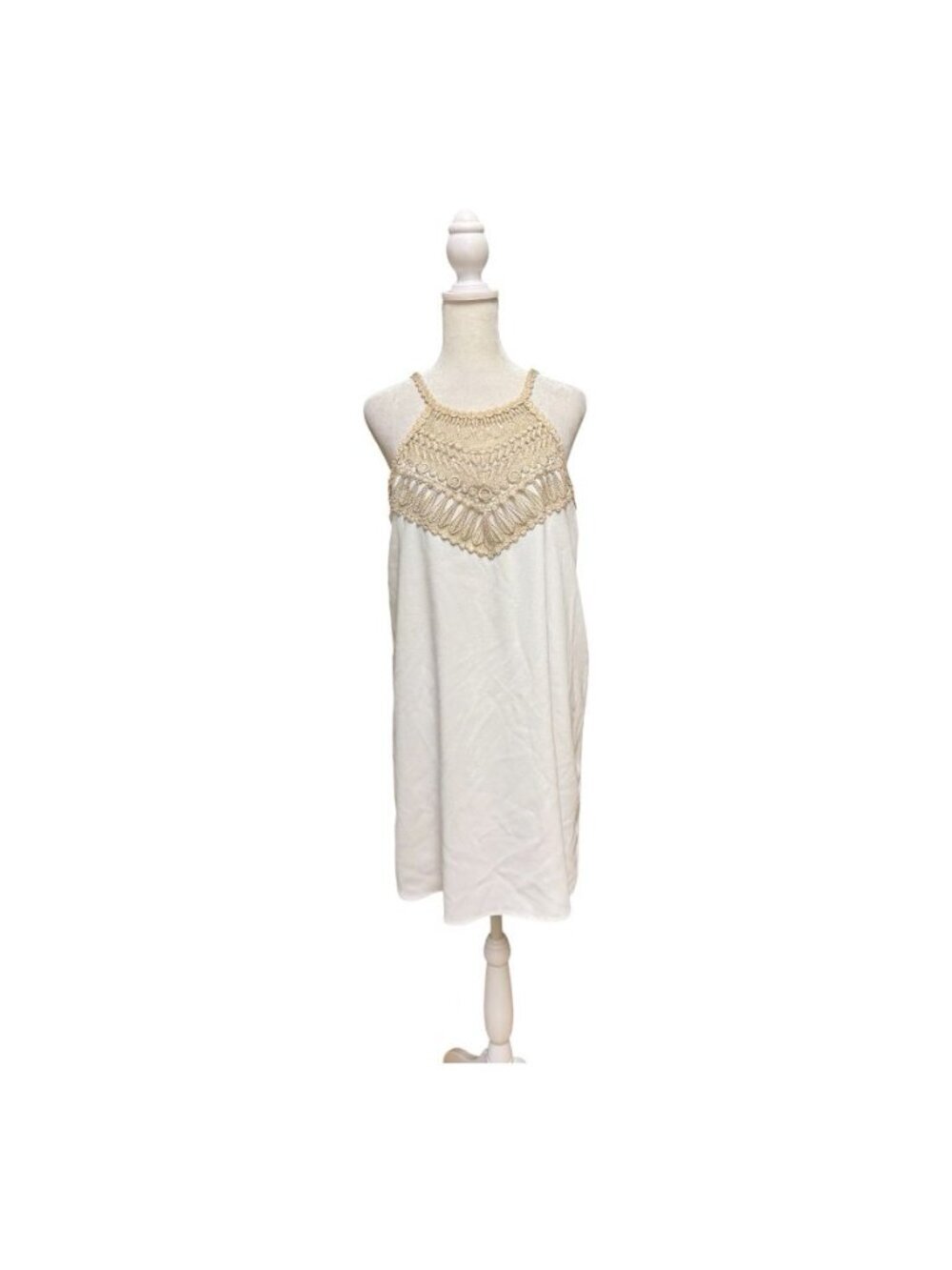 Lilly Pulitzer White Gold Embellished Shift Dress Sleeveless Size 6